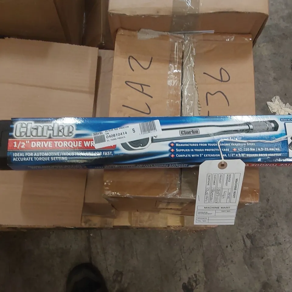 BOXED CLARKE PRO414 - 1/2" DRIVE REVERSIBLE HEAD TORQUE WRENCH
