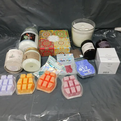 BOX OF APPROXIMATELY 8 ASSORTED ITEMS TO INCLUDE - CANDLES, SOAPS, AND SCENTS ETC.