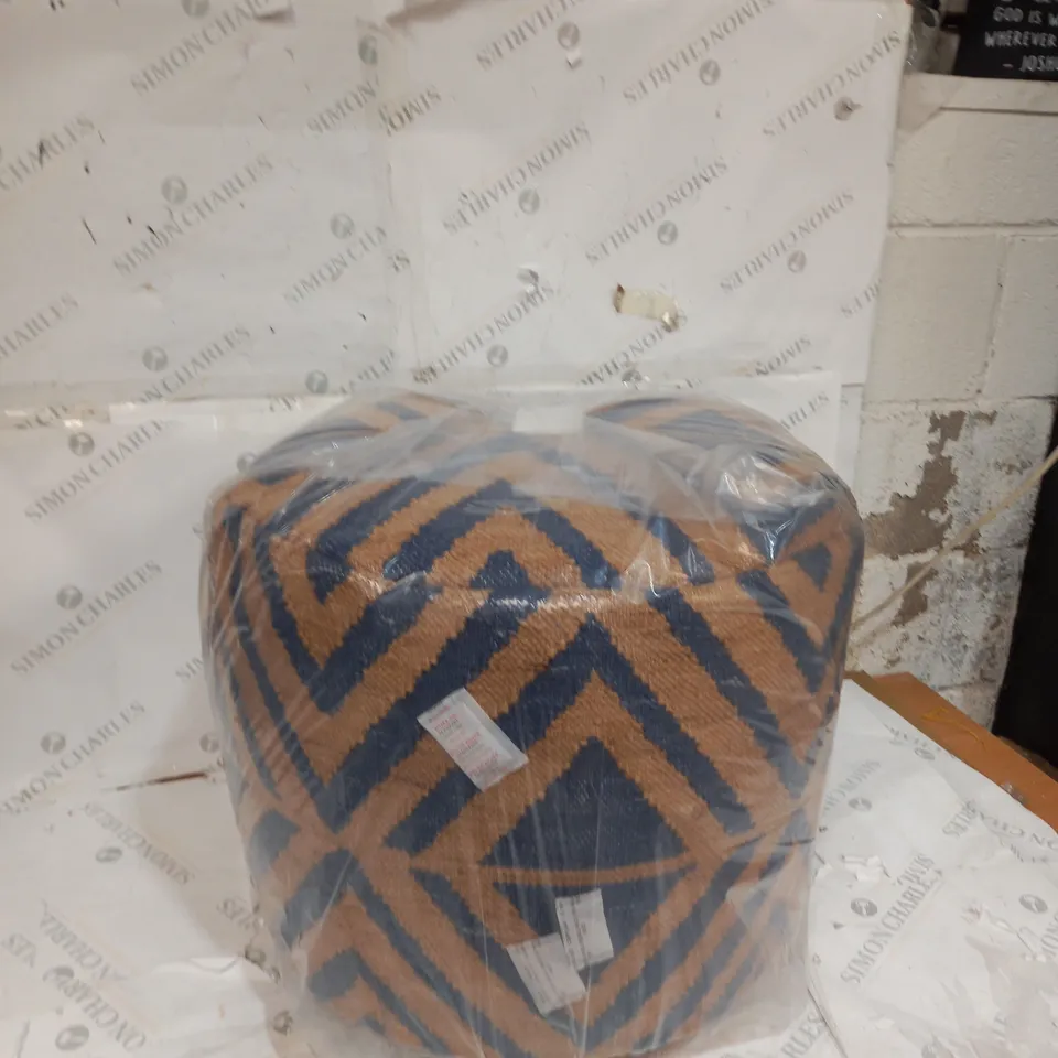 JOHN LEWIS FAUX JUTE BLUE POUFFE 