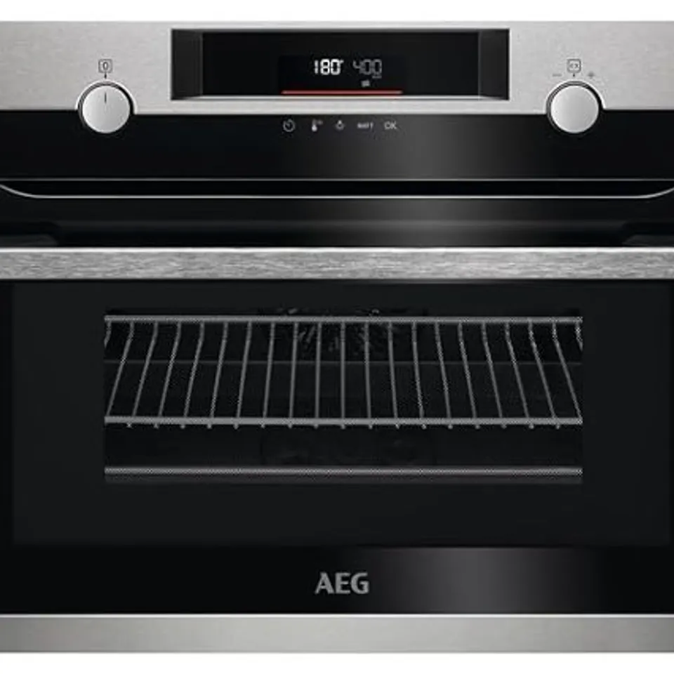 AEG 8000 COMBIQUICK BUILT IN MICROWAVE & OVEN KME565060M, 43 L CAPACITY, CONVENTIONAL COOKING + MICROWAVE, DEFROST, LED DISPLAY, ANTIFINGERPRINT COATING, STAINLESS STEEL