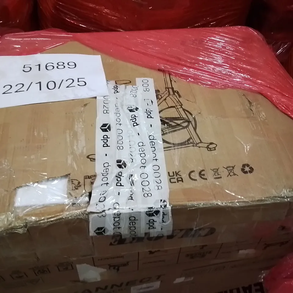 PALLET OF ASSORTED HOUSEHOLD GOODS AND PRODUCTS TO INCLUDE; GYM EQUIPMENT SUCH AS EXERCISE BIKES
