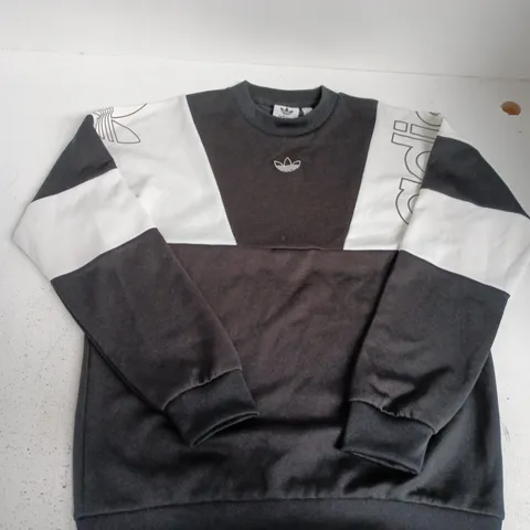 ADIDAS SWEATSHIRT β CHARCOAL/BLACK WITH WHITE PANELS, UK S (US S)