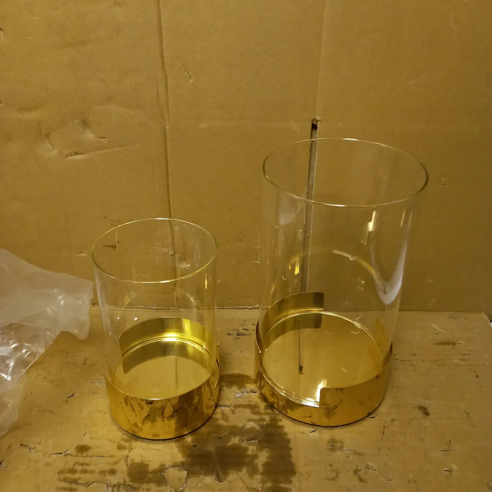 K BY KELLY HOPPEN SET OF 2 CANDLE HOLDERS - GOLD