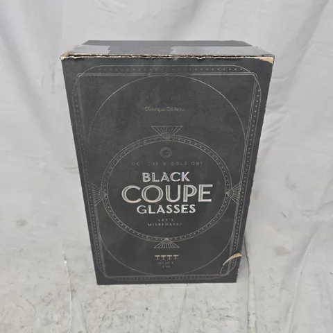 BOXED GLASSIQUE CADEAU BLACK COUPE GLASSES 4 PACK