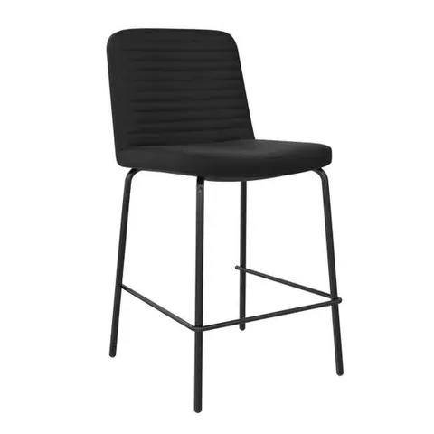 BOXED COREY COUNTER STOOL BLACK FAUX LEATHER