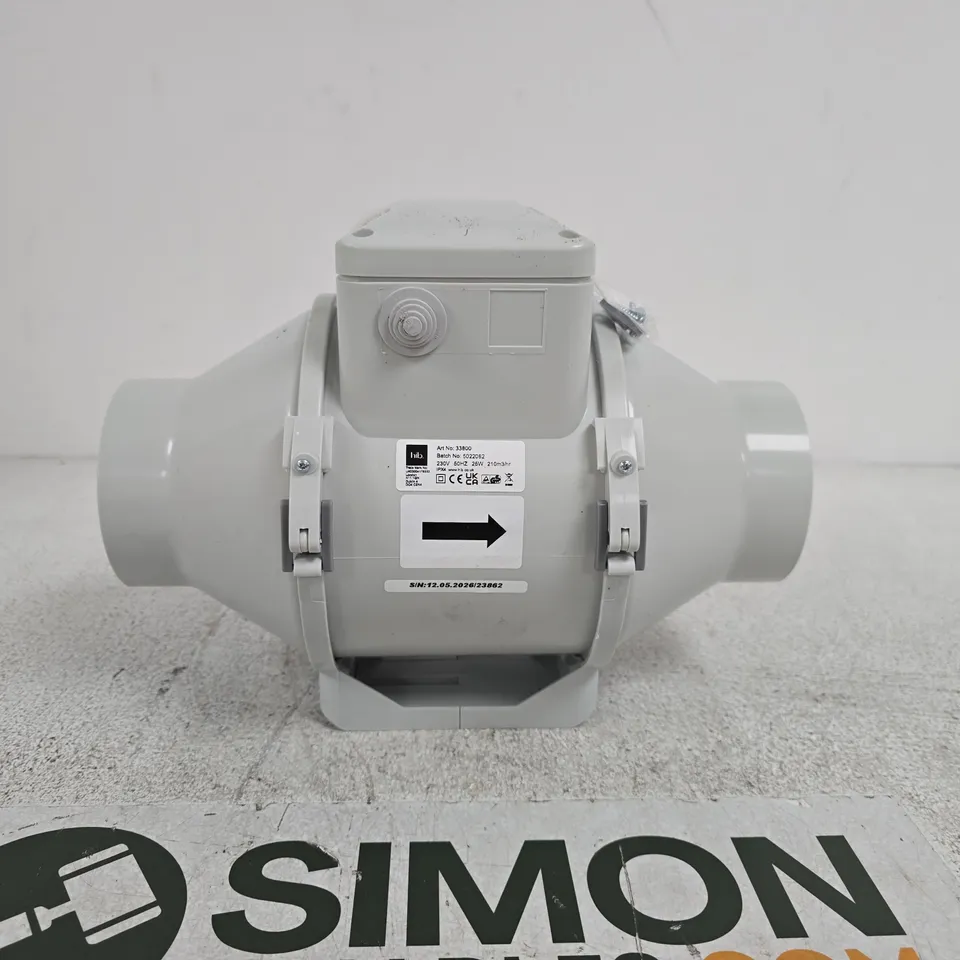 HIB. INDUSTRIAL INLINE CENTRIFUGAL DUCT BLOWER UNBOXED