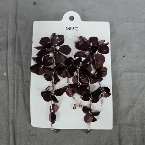 MANGO FLORAL SEQUIN EARRINGS