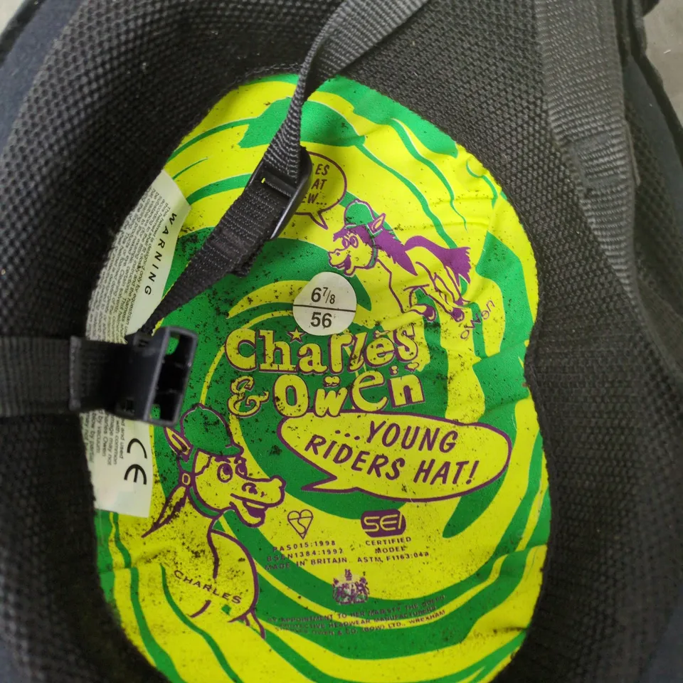 CHARLES OWEN YOUNG RIDERS HELMET – BLACK VELVET, UK 6 7/8 (EU 56)