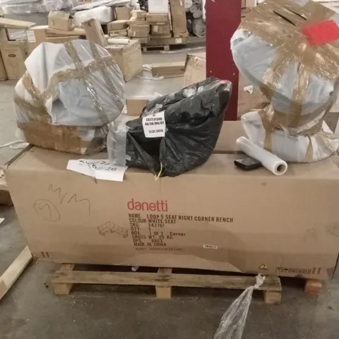 PALLET OF ASSORTED INCOMPLETE DANETTI FURNITURE PARTS