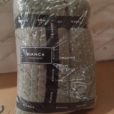 BAGGED ATTICA VELVET BEDSPREAD - GREEN 