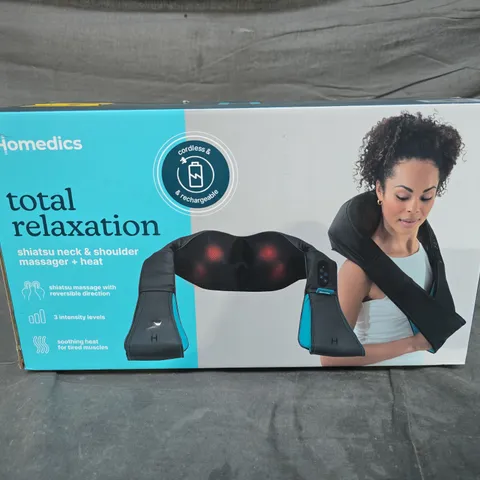 BOXED HOMEDICS TOTAL RELAXATION SHIATSU NECK & SHOULDER MASSAGER + HEAT