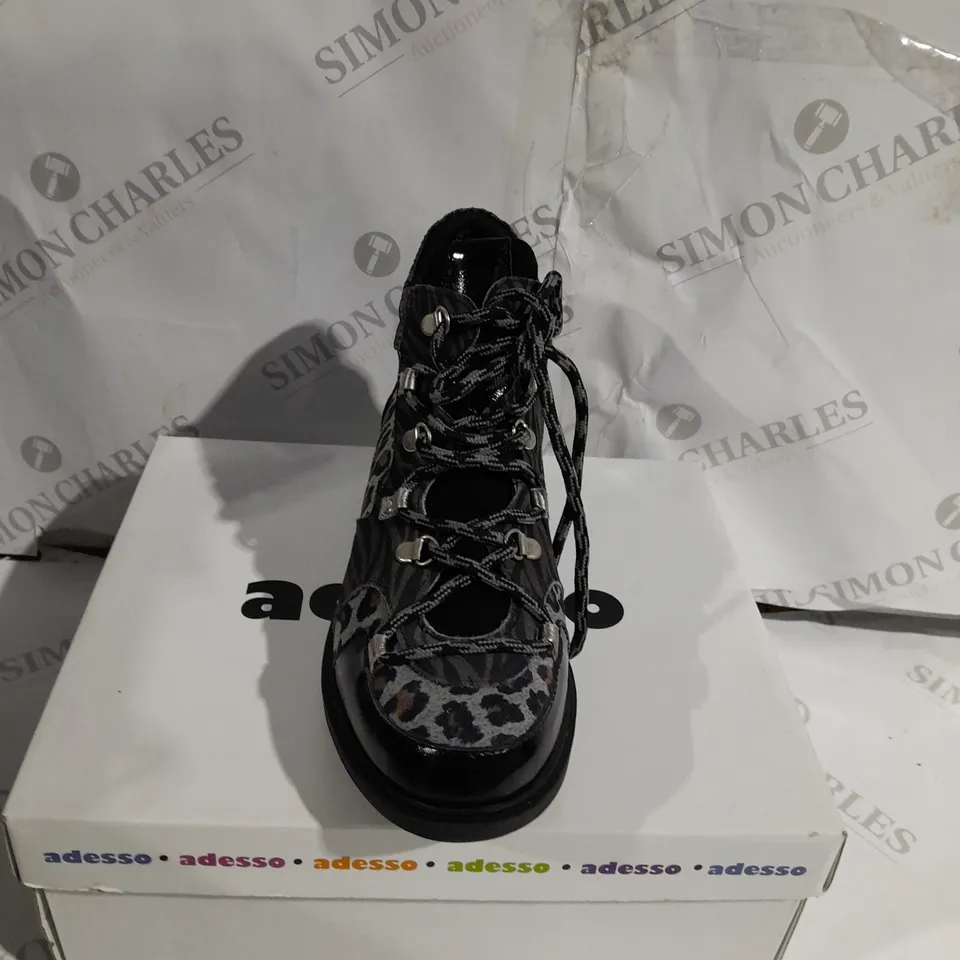 BOXED ADESSO LEOPARD PRINT TRAINERS SIZE 39