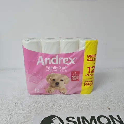 ANDREX FAMILY SOFT TOILET TISSUE – 12 ROLL PACK