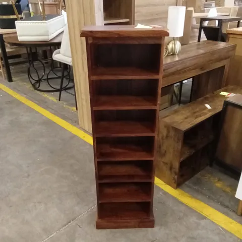 DESIGNER TIERED BOOKCASE IN DARK WOOD EFFECT