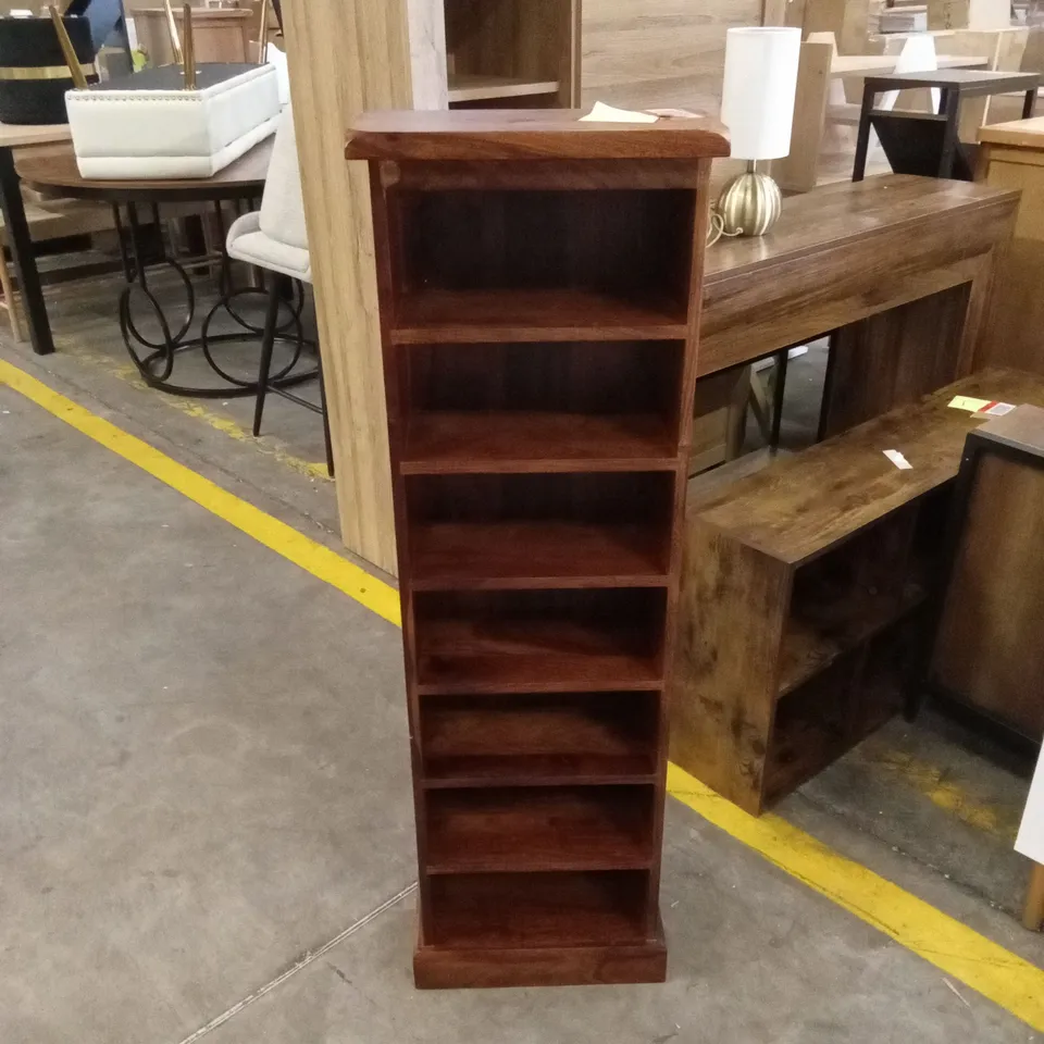DESIGNER TIERED BOOKCASE IN DARK WOOD EFFECT