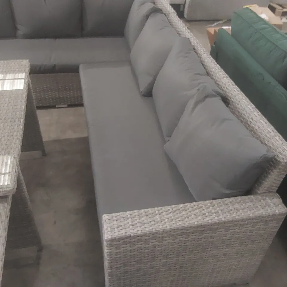 OUTSUNNY WICKER 10-PERSON GARDEN LOUNGE SET WITH CUSHIONS