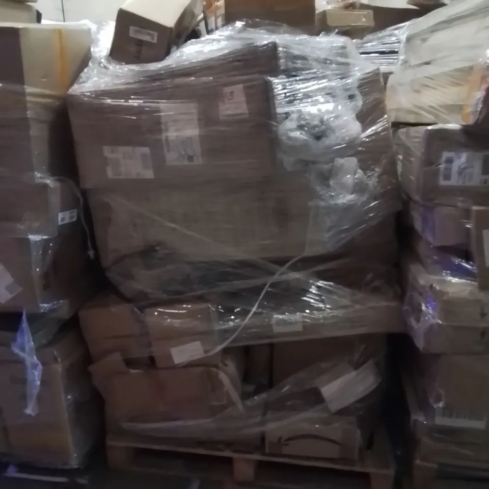 PALLET OF ASSORTED HOUSEHOLD GOODS AND PRODUCTS TO INCLUDE;TRUNK SPOILER,SHOE RACK,CEILING LIGHT