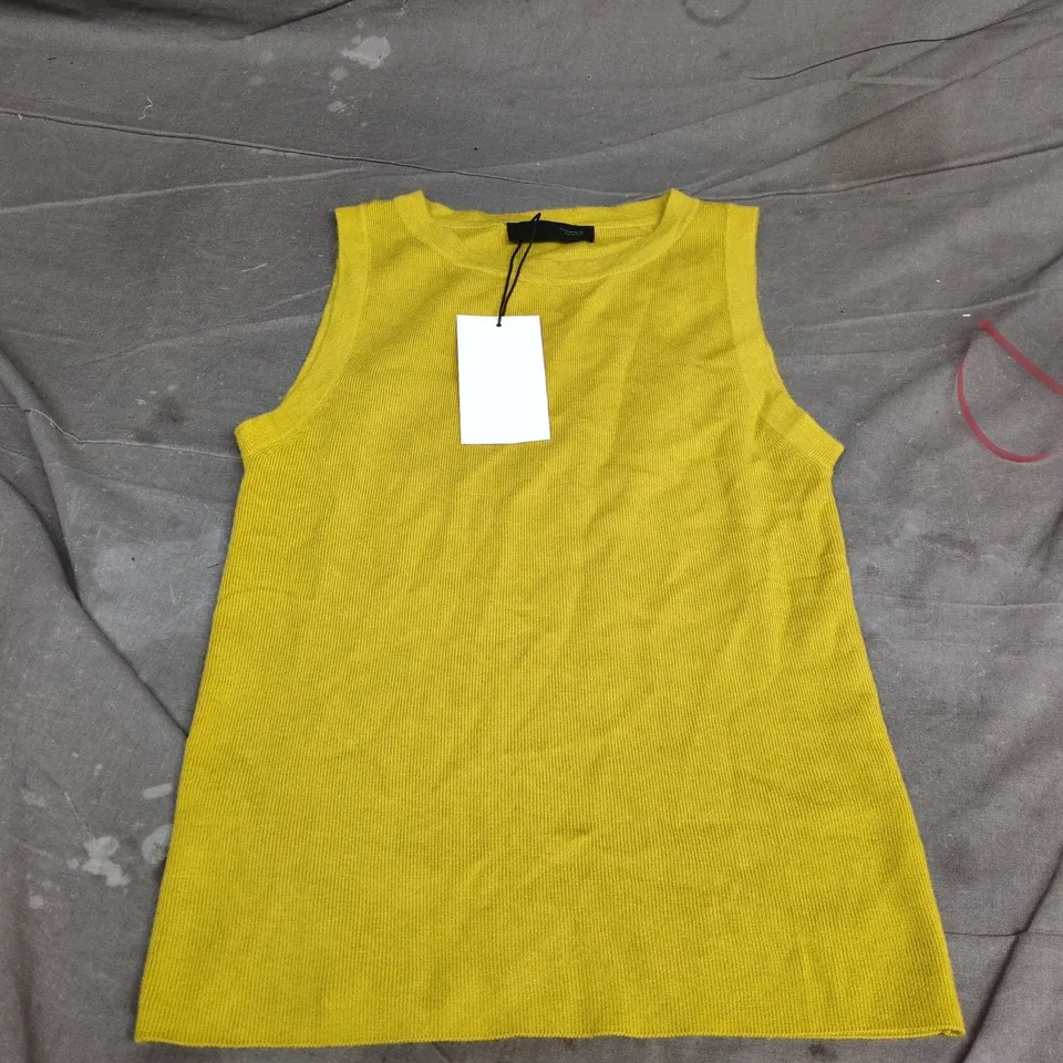 ZARA MUSTARD YELLOW KNIT SLEEVELESS TOP – EU/US M, MEXICO 28