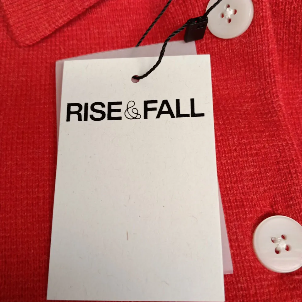 RISE & FALL FINEST CASHMERE KNIT JACKET – POPPY, XL