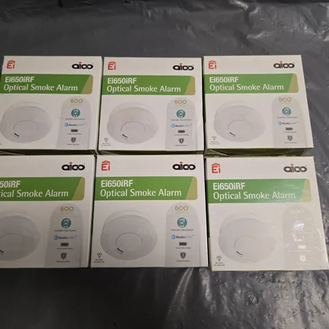 LOT OF 6 AICO EI650IRF OPTICAL SMOKE ALARMS