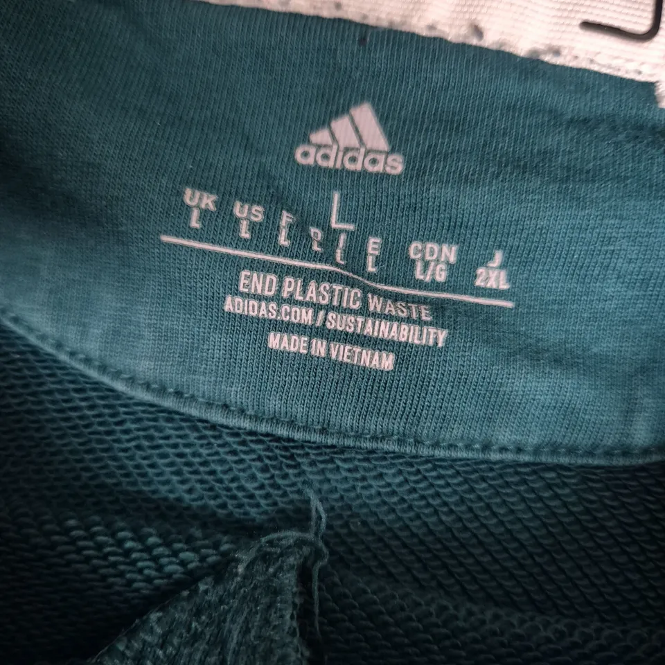 ADIDAS ARSENAL TEAL CREWNECK SWEATSHIRT – CHEST LOGO, UK L (US L)
