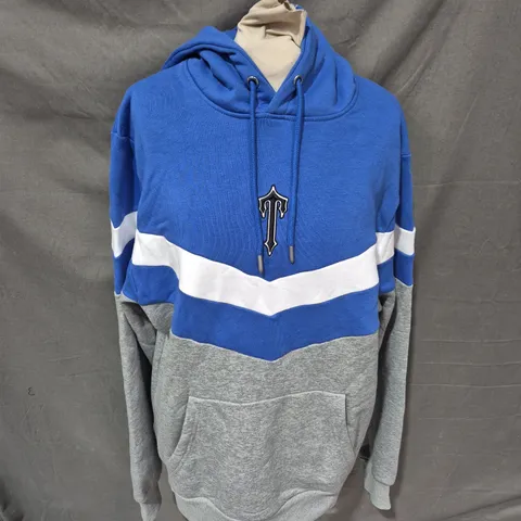 TRAPSTAR HOODIE – BLUE/GREY/WHITE, SIZE M