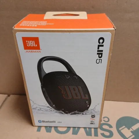 JBL CLIP 5 PORTABLE BLUETOOTH SPEAKER – BLACK – BOXED