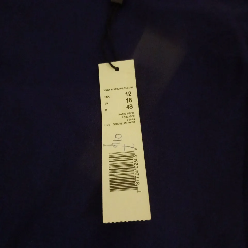 ELIE TAHARI KATIE SKIRT GRAPE HARVEST UK16 TAGGED