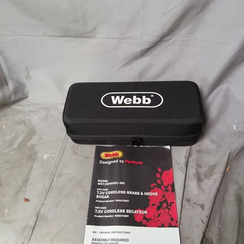 WEBB 7.2V CORDLESS GRASS & HEDGE SHEARS+ SECATEUR – CASE INCLUDED 