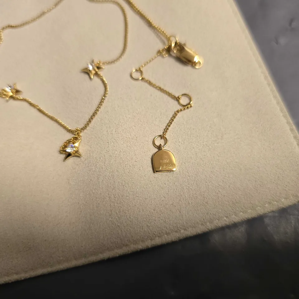 BOXED ASTRID & MIYU THREE STAR NECKLACE - S925 STAMP