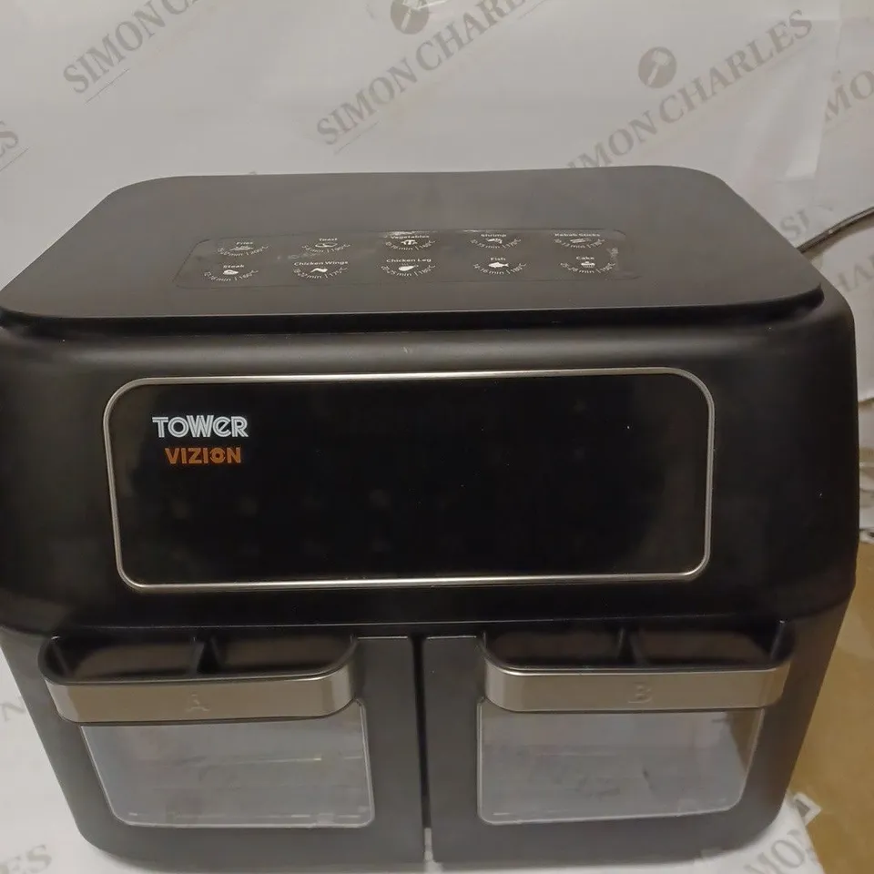 TOWER T17102, VORTX VIZION DUAL COMPARTMENT 11L AIR FRYER OVEN