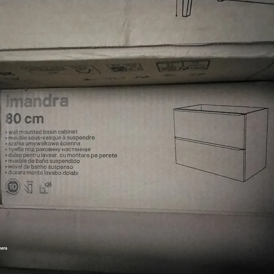 BOXED IMANDRA 80CM WALL MOUNTED BASIN CABINET