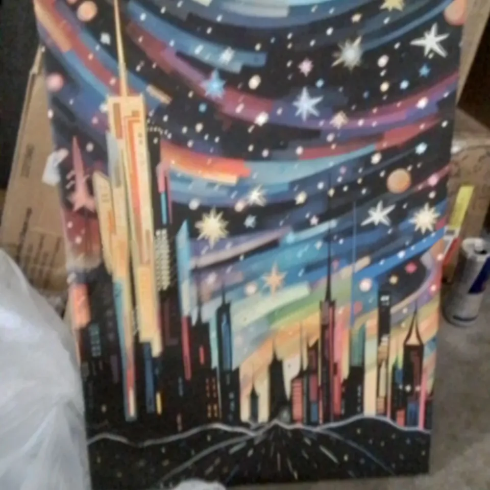 Boxed shooting star orphism print