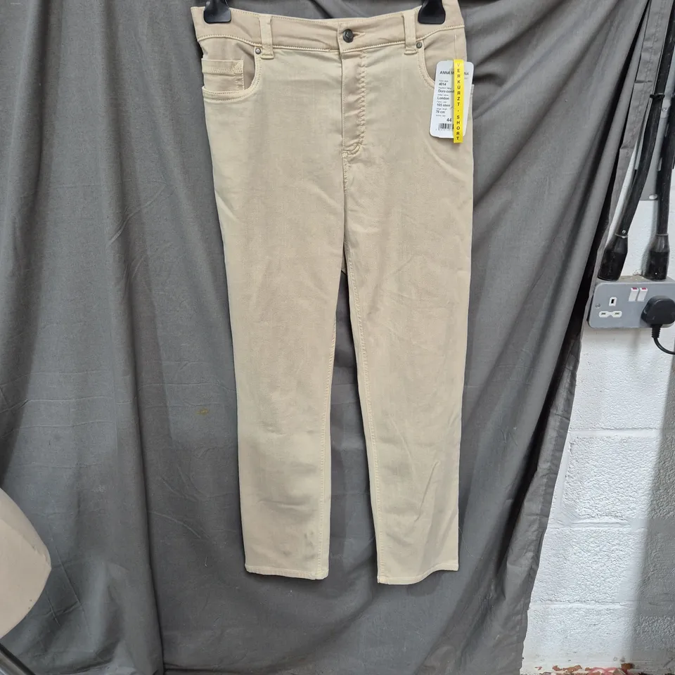 ANNA MONTANA DORA COMFORT FIT TROUSERS – STONE LONDON, SIZE 44, 76 CM