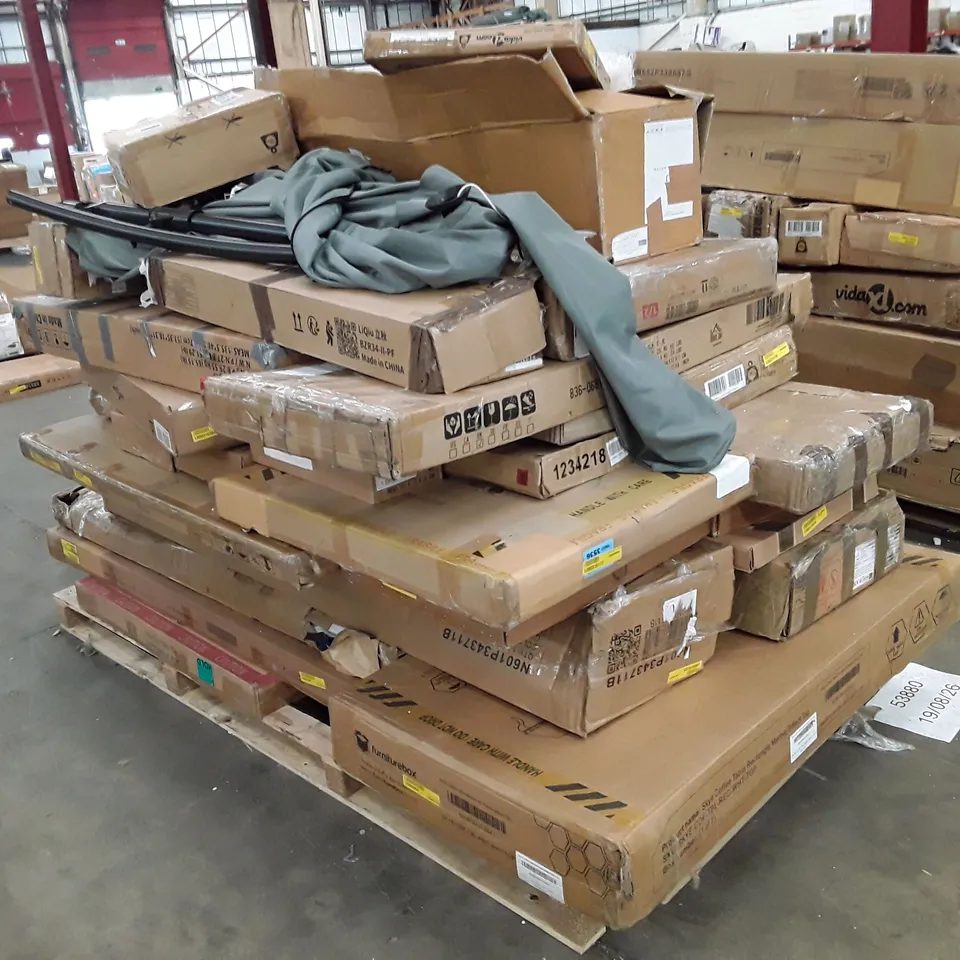 PALLET CONTAINING ASSORTED INCOMPLETE FLATPACK FURNITURE PARTS