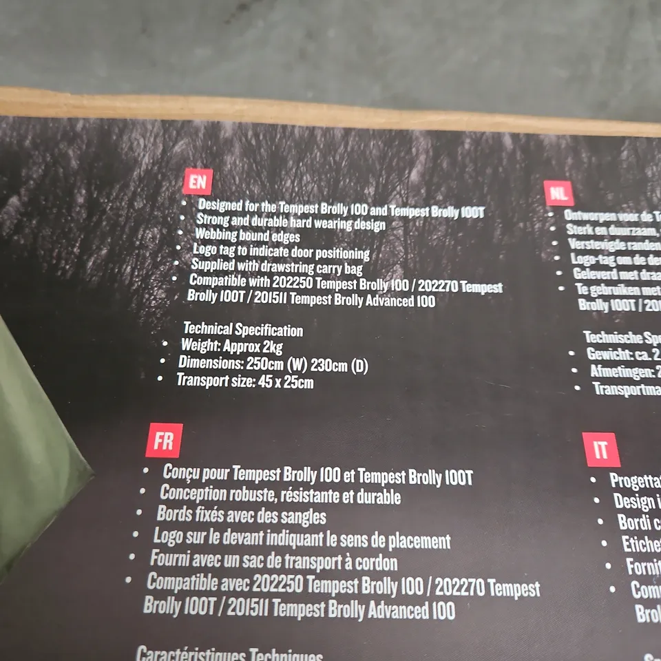 TRAKKER TEMPEST BROLLY GROUNDSHEET FOR TEMPEST BROLLY 100/100T – BOXED