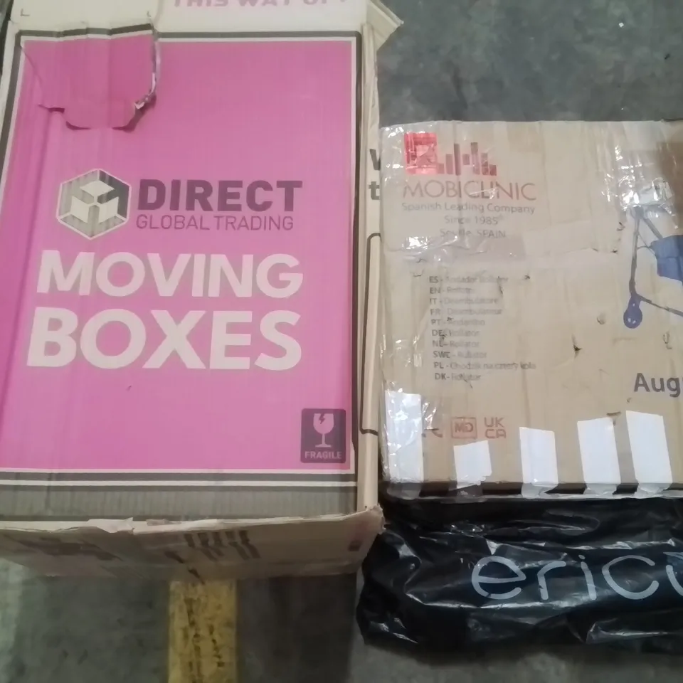 PALLET OF ASSORTED HOUSEHOLD GOODS AND PRODUCTS TO INCLUDE; SUITCASES , ROLLATOR , ETC 