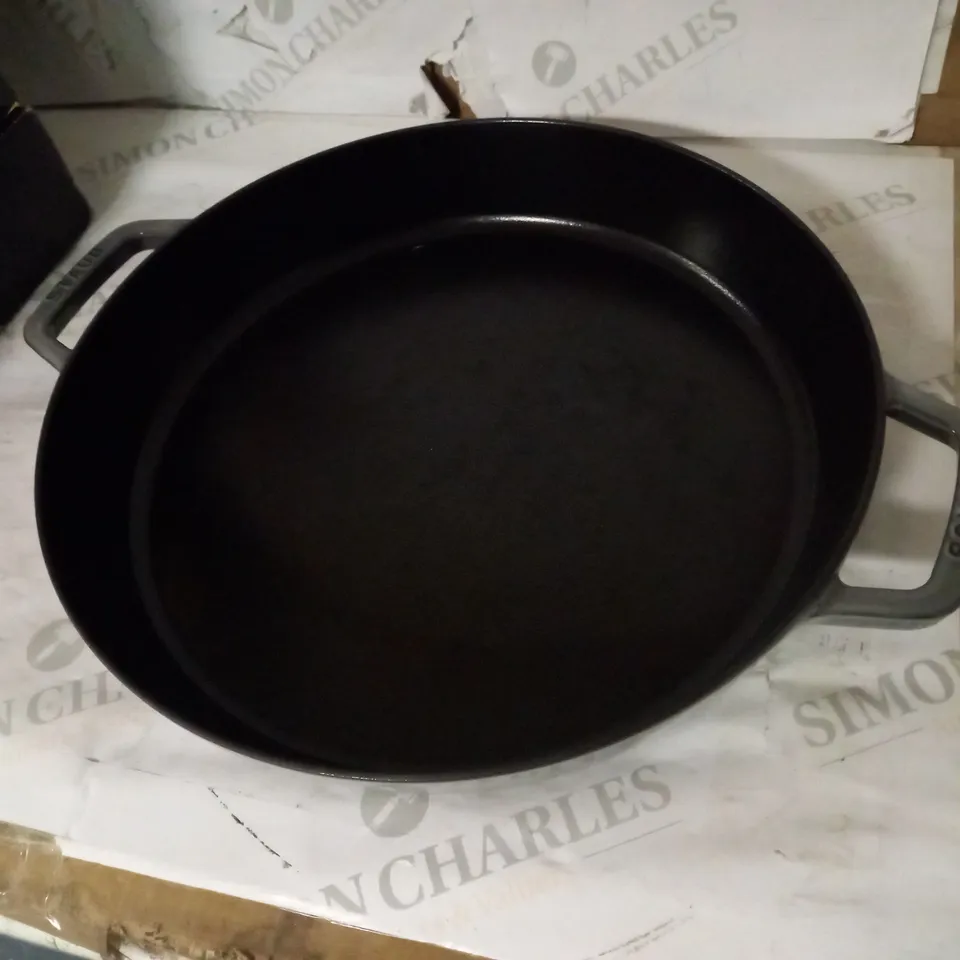 STAUB CAST IRON FRYING PAN, GREY, 34 CM