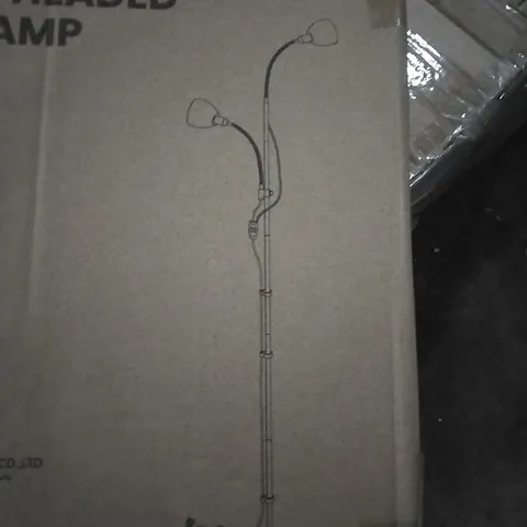 BOXED LIGHTS IN DOUBLE HEADED FLOOR LAMP 