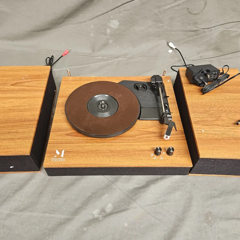 MUSIC PUBLIC KINGDOM RETRO TURNTABLE WITH SPEAKERS
