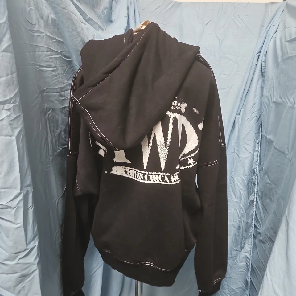 SWD BLACK HOODIE WITH GRAPHIC PRINT, SIZE L (EU L / US L) 
