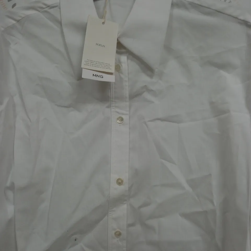 MNG POPLIN LONG SLEEVE OVERSIZED FIT SHIRT IN WHITE - EU MEDIUM