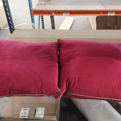 BOXED PAIR OF DESIGNER SQUARE CUSHIONS WITH FILLING (1 ITEM)