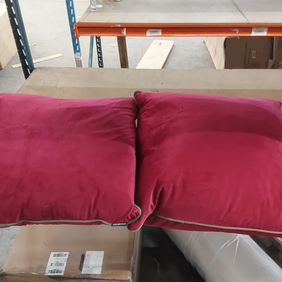 BOXED PAIR OF DESIGNER SQUARE CUSHIONS WITH FILLING (1 ITEM)