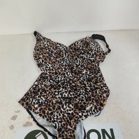 LASCANA LEOPARD PRINT RUCHED SWIMSUIT β UK 20 D (EU 46D)