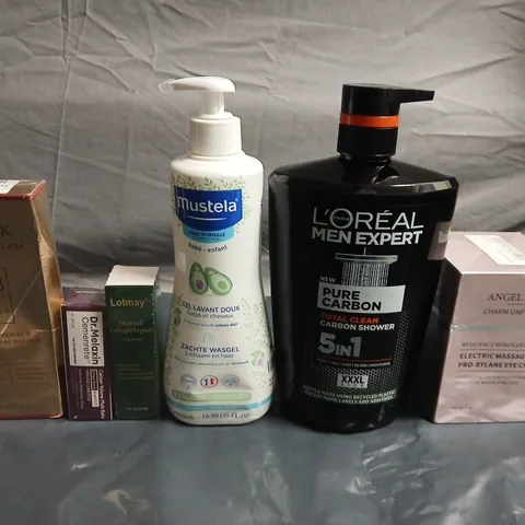 APPROXIMATELY 15 ASSORTED HEALTH & BEAUTY PRODUCTS TO INCLUDE L'OREAL MEN, ANGEL SILK AND MUSTELA