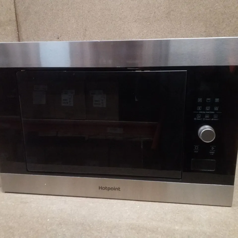 BOXED HOTPOINT MF25G IX H BUILT IN MICROWAVE WITH GRILL