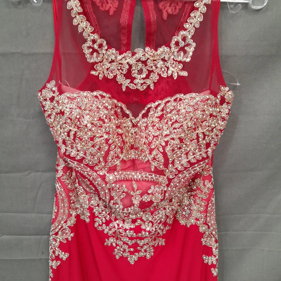 SIGNATURE COLLECTION EMBELLISHED RED OCCASIONAL DRESS - 10