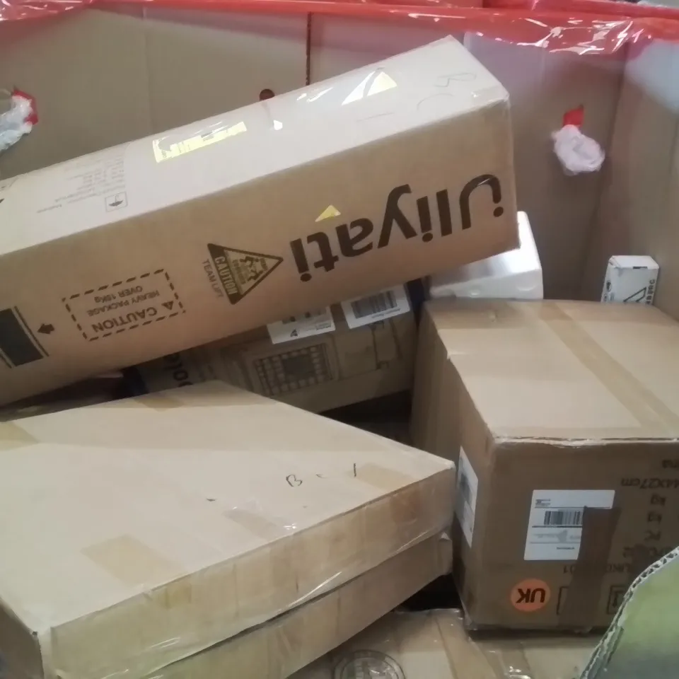 PALLET OF ASSORTED HOUSEHOLD GOODS AND PRODUCTS TO INCLUDE;CAT LITTER BOX,SCOOTER,AIR COOLER
