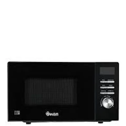 BOXED SWAN 20L 700W DIGITAL MICROWAVE IN BLACK - COLLECTION ONLY